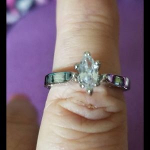 925 STERLING SILVER MARQUISE CUT DIAMOND RING